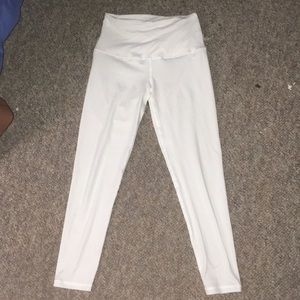 White high waisted leggings